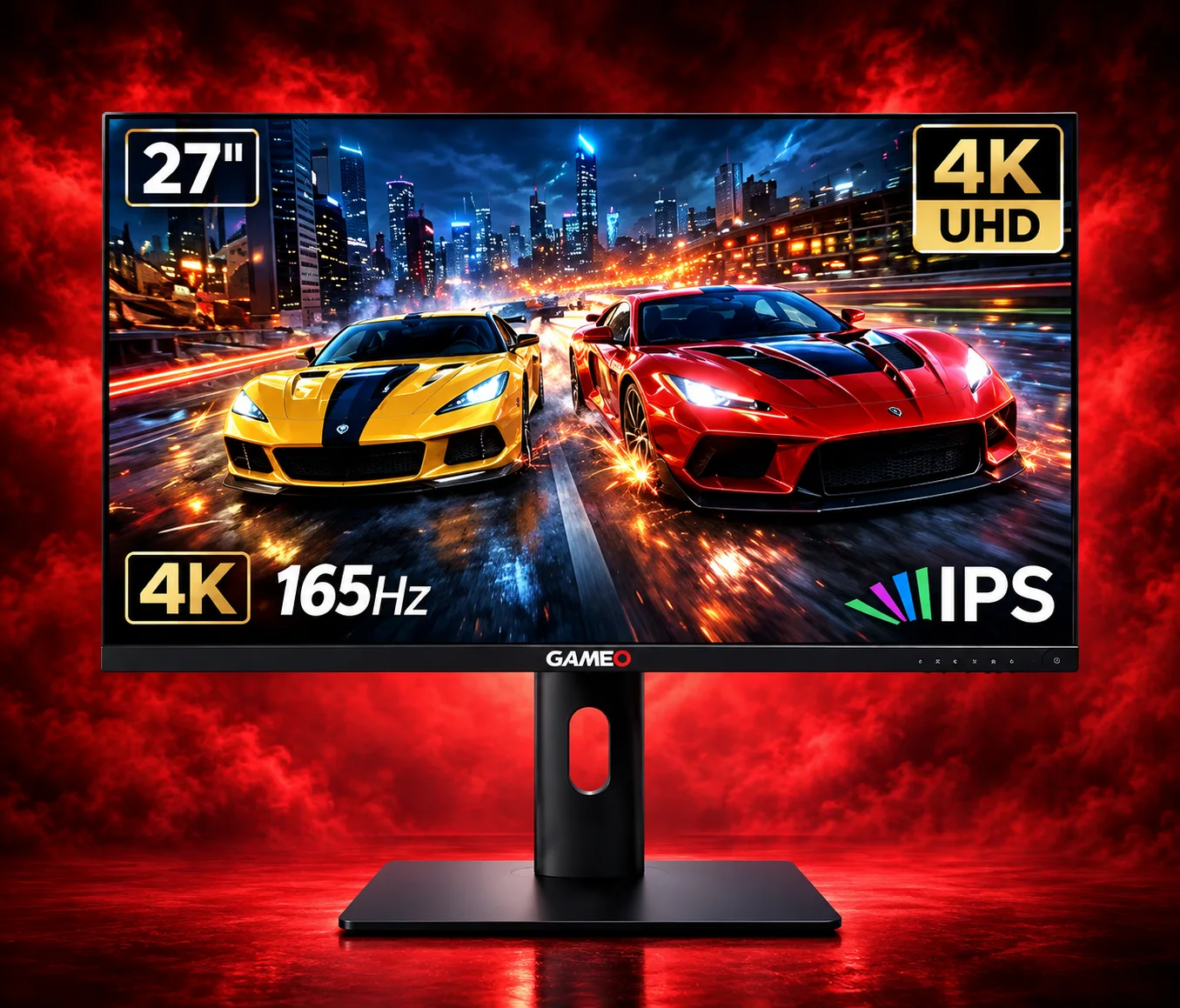 GAMEO U27-165 27 inch 4K UHD 165Hz IPS gaming monitor — front view